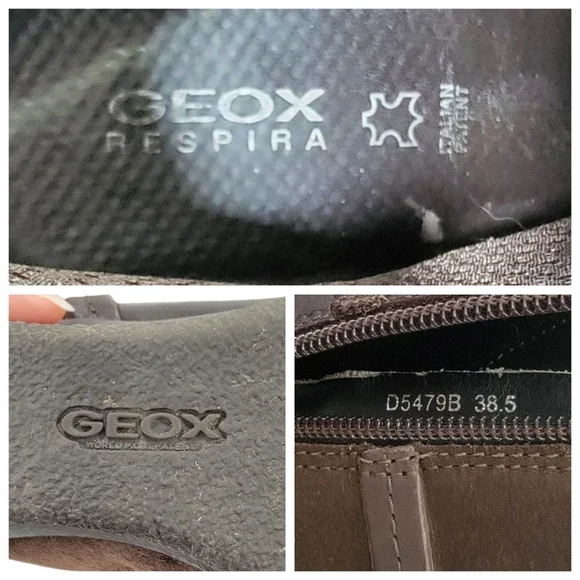 Geox Respira Amelia Brown Ankle Boots Suede Leather Wedge Booties Women’s 38.5 - Picture 13 of 16